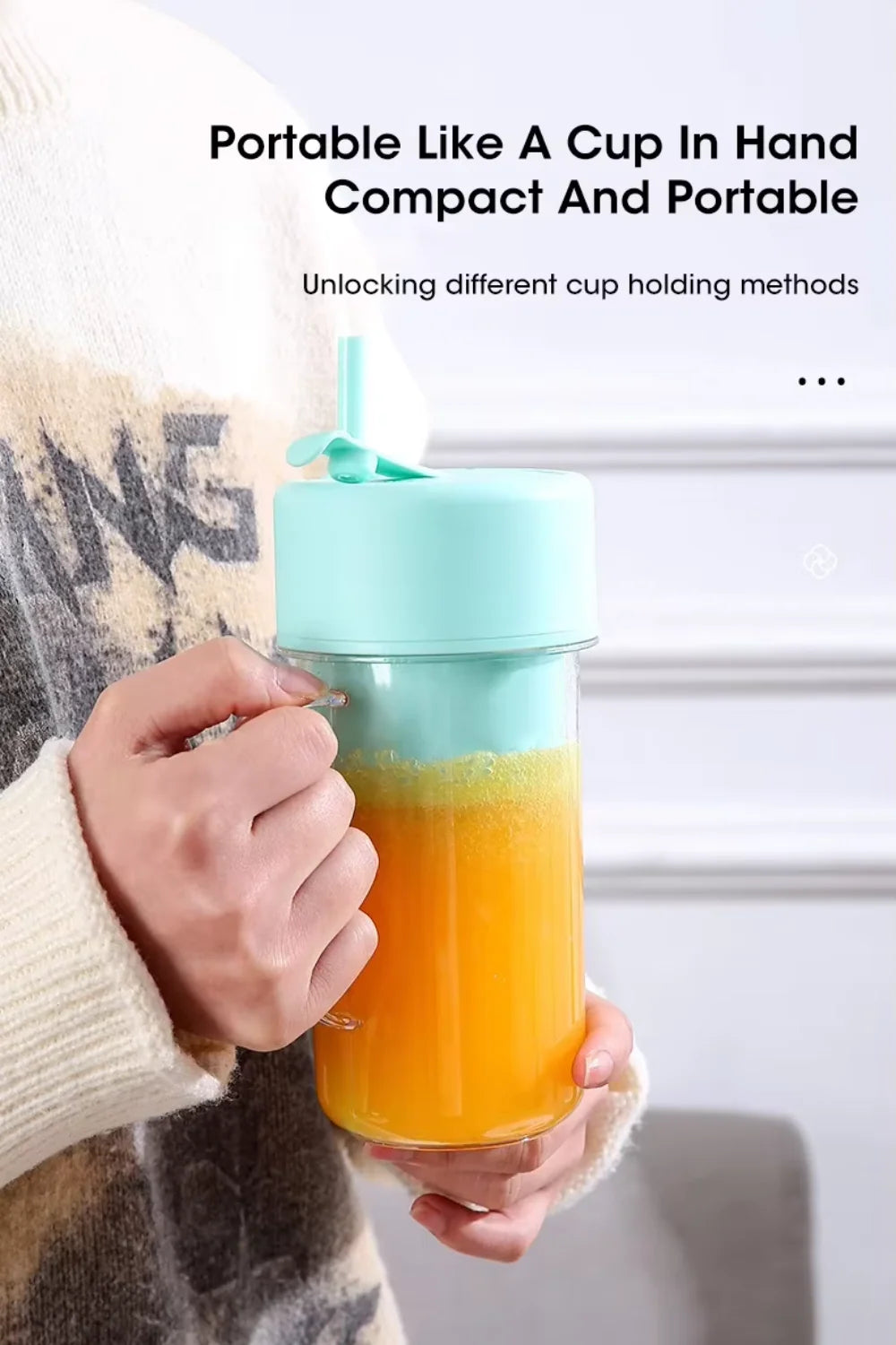 Electric Juicer Bottle with Straw