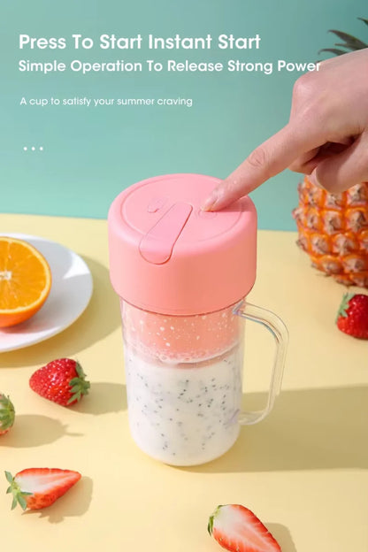 Electric Juicer Bottle with Straw