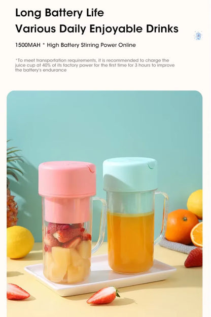 Electric Juicer Bottle with Straw