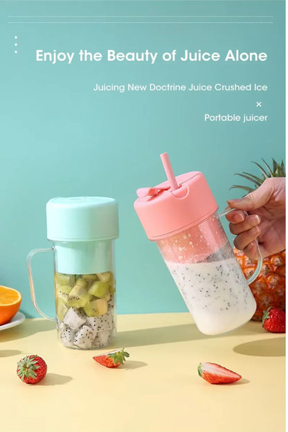 Electric Juicer Bottle with Straw